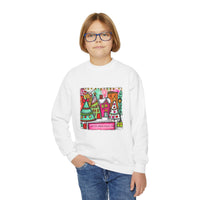 Festive Christmas Cityscape with Customized Zip Code Youth Gildan Crewneck Sweatshirt