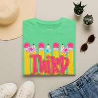 Third Grade Pencil Graphic T-shirt — Cute Back-to-School Tee for Teachers
