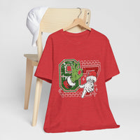 Christmas Retro Checkered Santa and Grinch Tee Six Seven Bella Canvas 3001 Unisex T-shirt Holiday Festive Outfit