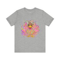 Neon Girly Thanksgiving Turkey Bella Canvas Unisex T-Shirt