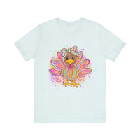 Neon Girly Thanksgiving Turkey Bella Canvas Unisex T-Shirt
