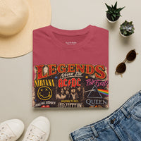 'Legends Never Die' Rock Bands Gildan Soft-style T-Shirt — Nirvana AC/DC Pink Floyd Queen Led Zeppelin Collage