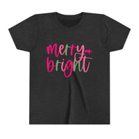 'Merry & Bright' Christmas Bella Canvas Youth T-shirt