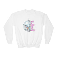 Youth New Year's Eve Disco Ball Crewneck Sweatshirt Gildan