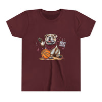 Bella Canvas Bulldogs Basketball Youth Tee, Perfect for Sports Lovers, Kids T-Shirt, MSU Bulldogs, Starkville MS
