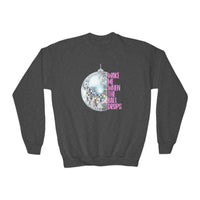 Youth New Year's Eve Disco Ball Crewneck Sweatshirt Gildan