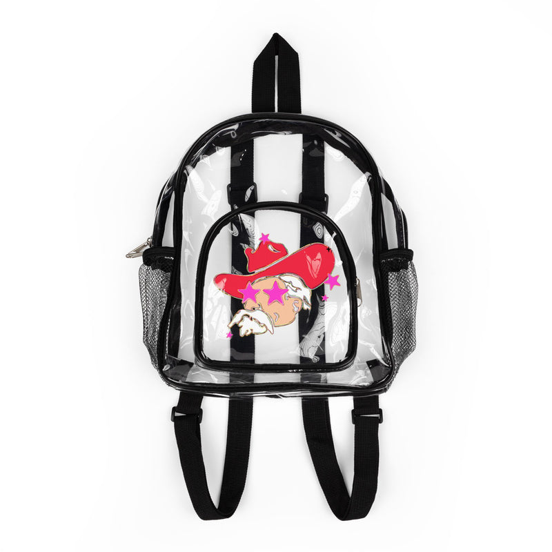 Ole Miss Rebels Clear Stadium Backpack — Colonel Reb with Pink Star Eyes (SEC Football)