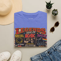 'Legends Never Die' Rock Bands Gildan Soft-style T-Shirt — Nirvana AC/DC Pink Floyd Queen Led Zeppelin Collage