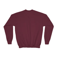 Bulldog with Pink Stars Gildan Youth Crewneck Sweatshirt