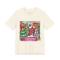Festive Christmas City with Customized Zip Code Unisex Bella Canvas T-shirt