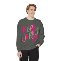Neon Pink & Green 'Holly Jolly' Comfort Colors Sweatshirt