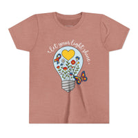 Inspirational Bella Canvas Youth Tee: Let Your Light Shine, Kids T-Shirt, Motivational Gift, Summer Wear, Autism Awareness