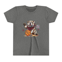 Bella Canvas Bulldogs Basketball Youth Tee, Perfect for Sports Lovers, Kids T-Shirt, MSU Bulldogs, Starkville MS