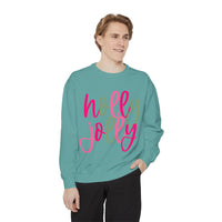 Neon Pink & Green 'Holly Jolly' Comfort Colors Sweatshirt