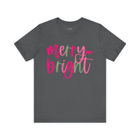 'Merry & Bright' Colorful Christmas Unisex Bella Canvas T-shirt