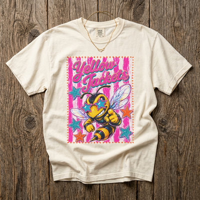 Yellow Jackets Retro Bee Graphic Comfort Colors T-Shirt