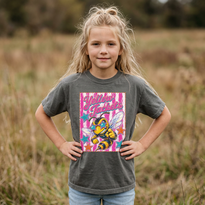 Yellow Jackets Pink Stars and Stripes Comfort Colors Youth T-shirt
