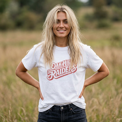 Retro 'Oak Hill Raiders' Women's Comfort Colors Boxy Tee