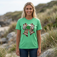 'Green Wave' Glitter Bow Gildan Soft-style T-shirt