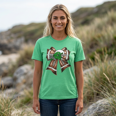 'Green Wave' Glitter Bow Gildan Soft-style T-shirt