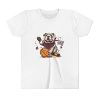 Bella Canvas Bulldogs Basketball Youth Tee, Perfect for Sports Lovers, Kids T-Shirt, MSU Bulldogs, Starkville MS