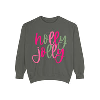 Neon Pink & Green 'Holly Jolly' Comfort Colors Sweatshirt