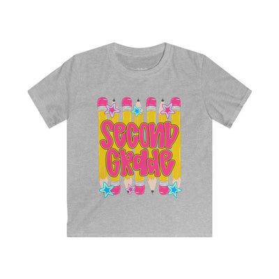 Second Grade Kids T‑Shirt — Colorful Pencil Back‑to‑School Tee