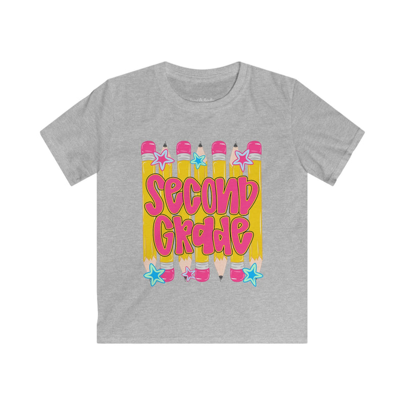 Second Grade Kids T‑Shirt — Colorful Pencil Back‑to‑School Tee