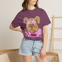 MSU Pink Bulldog  with stars T-Shirt — Women's Comfort Color Tee