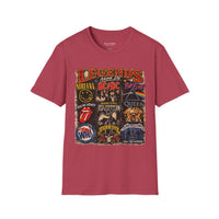 'Legends Never Die' Rock Bands Gildan Soft-style T-Shirt — Nirvana AC/DC Pink Floyd Queen Led Zeppelin Collage