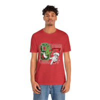 Christmas Retro Checkered Santa and Grinch Tee Six Seven Bella Canvas 3001 Unisex T-shirt Holiday Festive Outfit