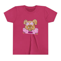 Kids Pink Bulldogs Youth Tee Shirt, Bella Canvas Short Sleeve, Children's Tshirt, Puppy Graphic Top, Girls' Apparel, Cute Bulldog Print Tee