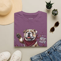 Bulldog Football T-Shirt — Cute Mascot with Scarf & 'Starkville, MS' Sign