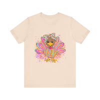 Neon Girly Thanksgiving Turkey Bella Canvas Unisex T-Shirt