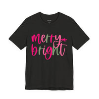 'Merry & Bright' Colorful Christmas Unisex Bella Canvas T-shirt