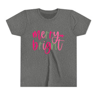 'Merry & Bright' Christmas Bella Canvas Youth T-shirt