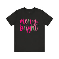 'Merry & Bright' Colorful Christmas Unisex Bella Canvas T-shirt