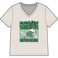 Green Wave Mascot Bella Canvas V-Neck Tee — West Point High School Shirt