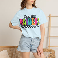 'Oak Hill Raiders' Neon Retro Comfort Colors T-Shirt