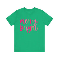 'Merry & Bright' Colorful Christmas Unisex Bella Canvas T-shirt