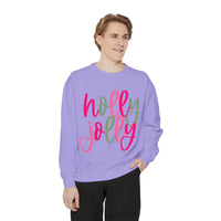 Neon Pink & Green 'Holly Jolly' Comfort Colors Sweatshirt