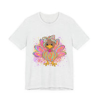 Neon Girly Thanksgiving Turkey Bella Canvas Unisex T-Shirt