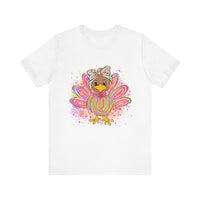 Neon Girly Thanksgiving Turkey Bella Canvas Unisex T-Shirt