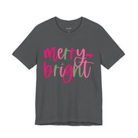 'Merry & Bright' Colorful Christmas Unisex Bella Canvas T-shirt