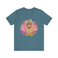 Neon Girly Thanksgiving Turkey Bella Canvas Unisex T-Shirt