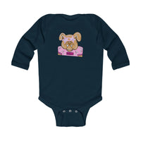 Baby Onesie, MSU Bulldogs Starkville Pink Athletic College Football SEC, Infant Long Sleeve Bodysuit, Girly Rabbit Skins, Cute MS State