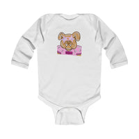 Baby Onesie, MSU Bulldogs Starkville Pink Athletic College Football SEC, Infant Long Sleeve Bodysuit, Girly Rabbit Skins, Cute MS State