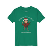 Festive Youth Tee, Holiday Shirt, Christmas Tee, Kids Graphic Tee, Fun Holiday Apparel, Santa Humor Shirt