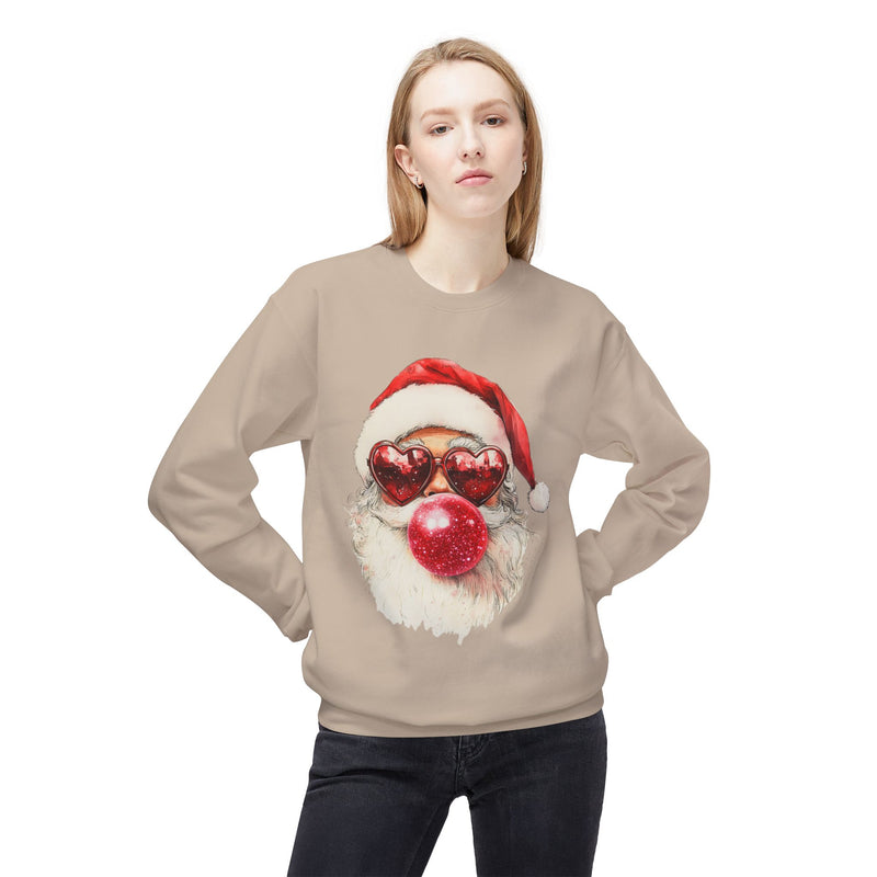Santa Blowing Bubble Christmas Unisex Gildan Soft-style Crewneck Sweatshirt