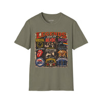 'Legends Never Die' Rock Bands Gildan Soft-style T-Shirt — Nirvana AC/DC Pink Floyd Queen Led Zeppelin Collage
